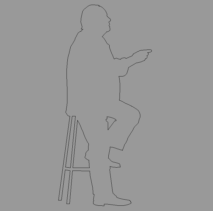 Bloque Autocad Vista de Silueta vacía 43 en Alzado